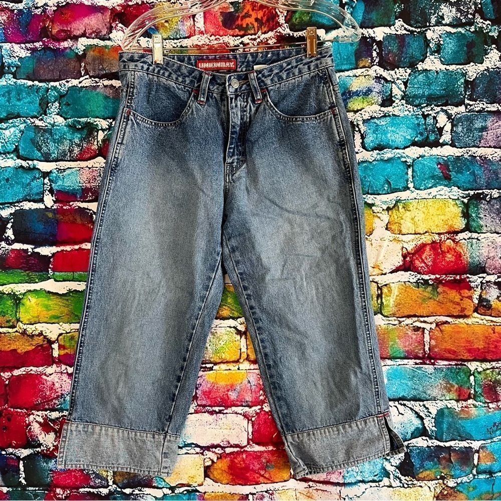 Vintage 90s Y2K Unionbay Denim Capri Cropped Jeans Size 7   29 x 20